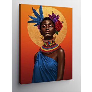 Kanvas Tablo Afrikalı Kadın Portresi 100x140 cm