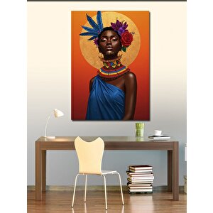 Kanvas Tablo Afrikalı Kadın Portresi 100x140 cm
