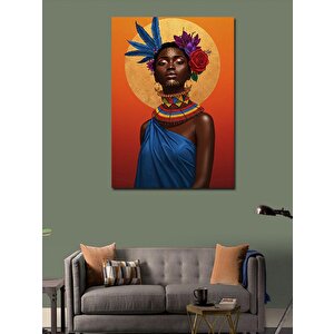 Kanvas Tablo Afrikalı Kadın Portresi 100x140 cm