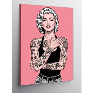 Kanvas Tablo Dövmeli Kadın Portresi 50x70 cm