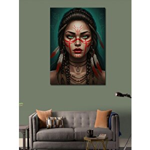 Kanvas Tablo Kızılderili Kadın Portresi 70x100 cm