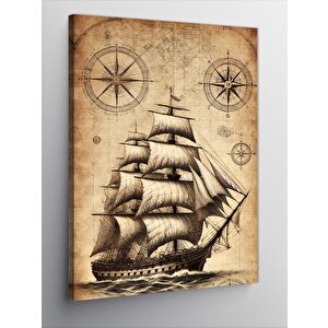 Kanvas Tablo Tarihi Yelkenli Gemisi 100x140 cm