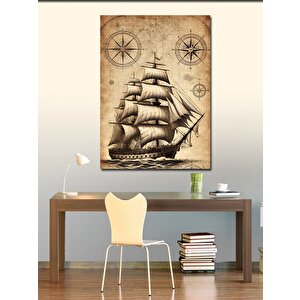 Kanvas Tablo Tarihi Yelkenli Gemisi 100x140 cm