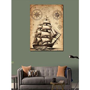 Kanvas Tablo Tarihi Yelkenli Gemisi 100x140 cm