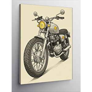 Kanvas Tablo Klasik Motosiklet Çizimi 50x70 cm