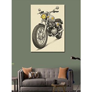 Kanvas Tablo Klasik Motosiklet Çizimi 50x70 cm