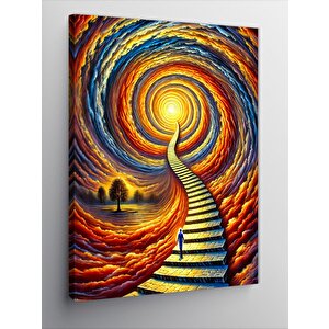 Kanvas Tablo Spiral Merdiven Ve Işık 100x140 cm