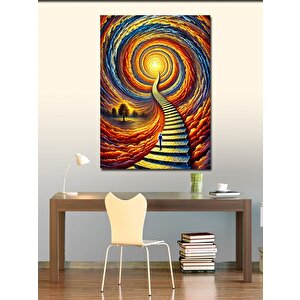 Kanvas Tablo Spiral Merdiven Ve Işık 100x140 cm