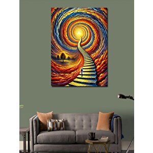 Kanvas Tablo Spiral Merdiven Ve Işık 100x140 cm