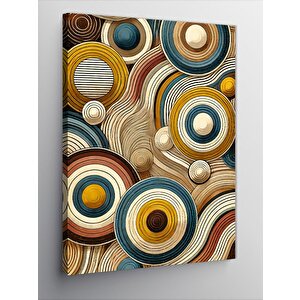 Kanvas Tablo Dairesel Retro Desenler 50x70 cm