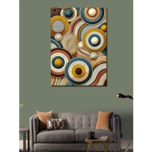Kanvas Tablo Dairesel Retro Desenler 50x70 cm