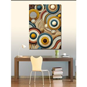 Kanvas Tablo Dairesel Retro Desenler 100x140 cm