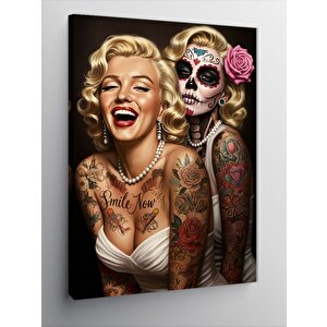 Kanvas Tablo Marilyn Monroe Ve Catrina 100x140 cm