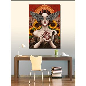 Kanvas Tablo Kanatlı Kadın Çizimi 100x140 cm