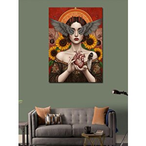 Kanvas Tablo Kanatlı Kadın Çizimi 100x140 cm