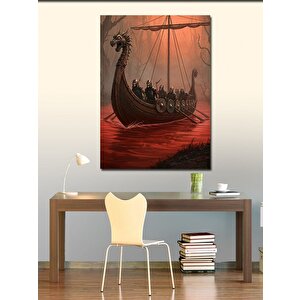 Kanvas Tablo Viking Gemisi Ve Deniz 50x70 cm