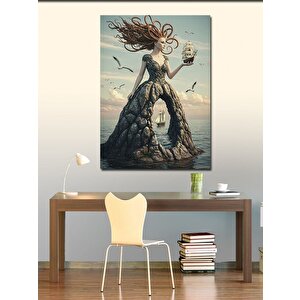 Kanvas Tablo Fırtına Kadını Çizimi 50x70 cm
