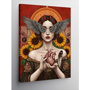 Kanvas Tablo Kanatlı Kadın Çizimi 50x70 cm