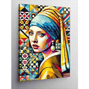 Kanvas Tablo Modern İnci Küpe Kızı 100x140 cm