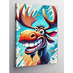 Kanvas Tablo Komik Geyik 100x140 cm