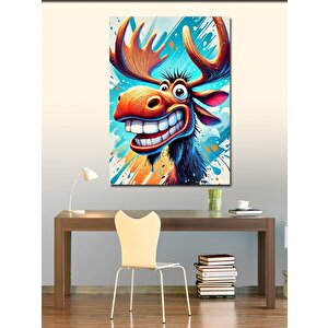 Kanvas Tablo Komik Geyik 100x140 cm