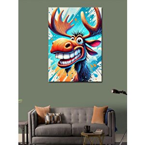 Kanvas Tablo Komik Geyik 100x140 cm