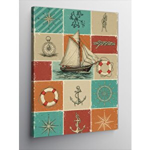 Kanvas Tablo Denizcilik Temalı Tasarım 70x100 cm