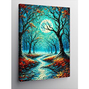 Kanvas Tablo Renkli Nehir Ve Orman 50x70 cm
