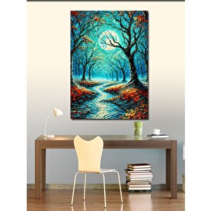 Kanvas Tablo Renkli Nehir Ve Orman 50x70 cm