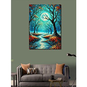 Kanvas Tablo Renkli Nehir Ve Orman 50x70 cm