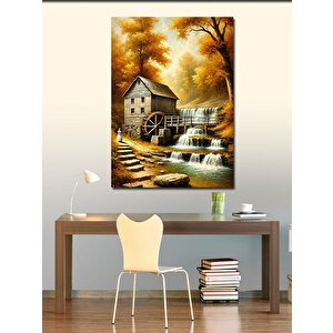 Kanvas Tablo Değirmen Ve Doğa Manzarası 100x140 cm