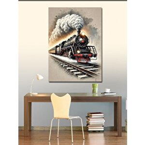 Kanvas Tablo Tarihi Buharlı Tren 100x140 cm
