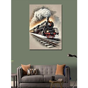 Kanvas Tablo Tarihi Buharlı Tren 100x140 cm