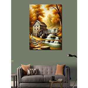 Kanvas Tablo Değirmen Ve Doğa Manzarası 70x100 cm