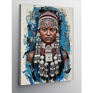 Kanvas Tablo Etnik Takılarla Kadın 100x140 cm