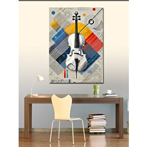 Kanvas Tablo Geometrik Keman Tasarımı 70x100 cm