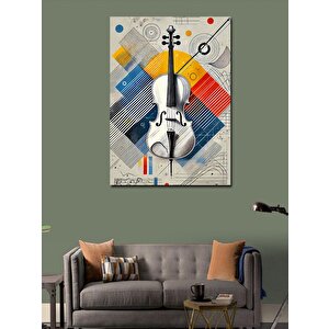 Kanvas Tablo Geometrik Keman Tasarımı 70x100 cm