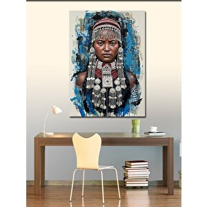 Kanvas Tablo Etnik Takılarla Kadın 70x100 cm
