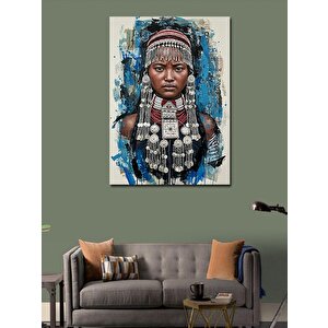 Kanvas Tablo Etnik Takılarla Kadın 70x100 cm