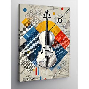 Kanvas Tablo Geometrik Keman Tasarımı 50x70 cm