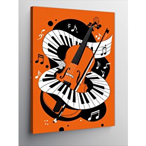 Kanvas Tablo Keman Ve Piyano Sembolleri 50x70 cm