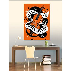 Kanvas Tablo Keman Ve Piyano Sembolleri 50x70 cm