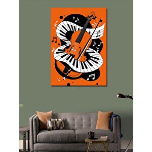 Kanvas Tablo Keman Ve Piyano Sembolleri 50x70 cm