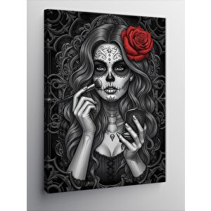 Kanvas Tablo La Catrina Kadın Figürü 100x140 cm