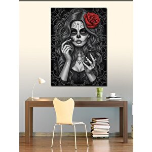 Kanvas Tablo La Catrina Kadın Figürü 100x140 cm