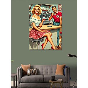 Kanvas Tablo Klasik Kafe Ve Retro Çift 70x100 cm