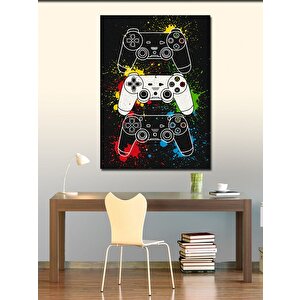 Kanvas Tablo Oyun Kolları Ve Simge Motifi 70x100 cm