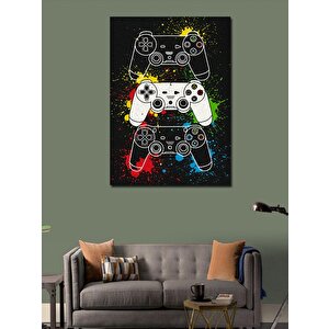 Kanvas Tablo Oyun Kolları Ve Simge Motifi 70x100 cm
