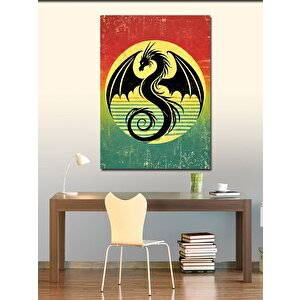 Kanvas Tablo Ejderha Ve Yin Yang 70x100 cm