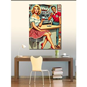Kanvas Tablo Klasik Kafe Ve Retro Çift 50x70 cm